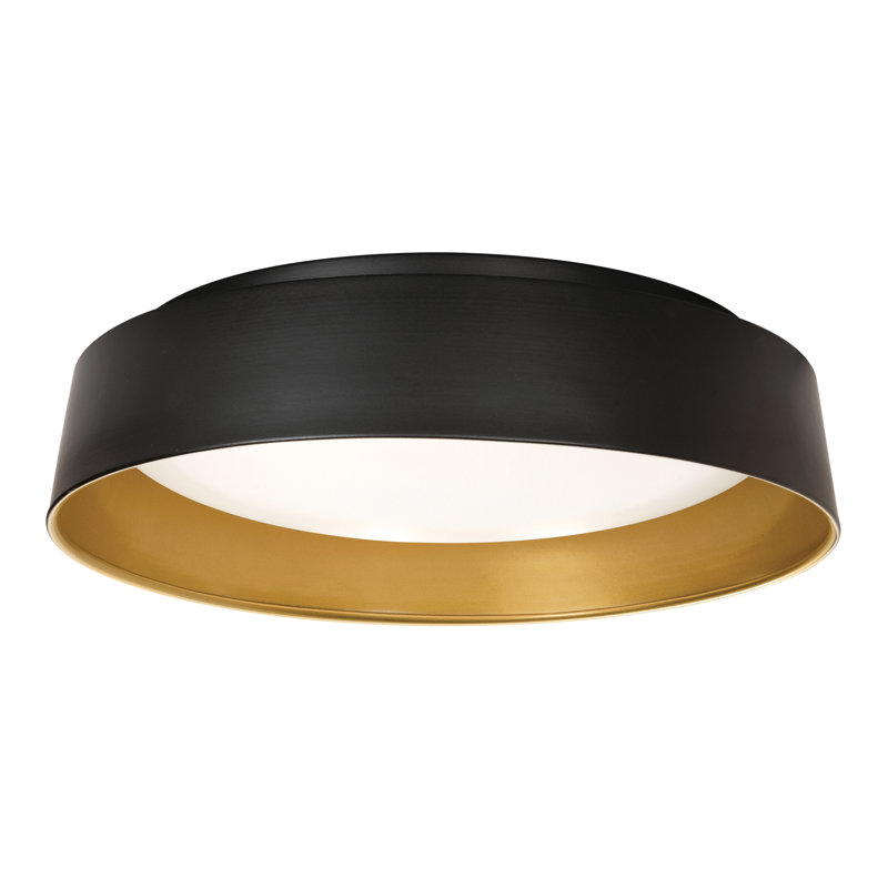 Raihana Acrylic LED Flush Mount, Black/Gold