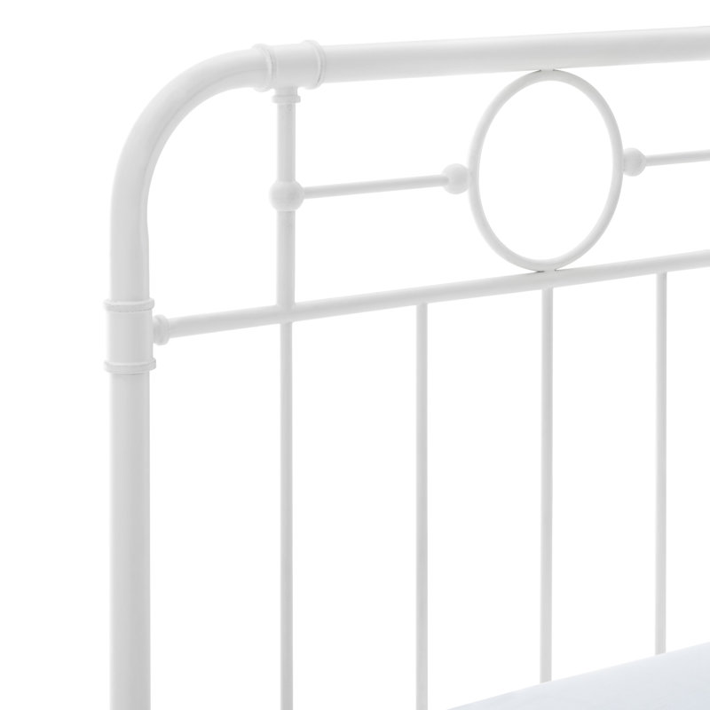 Lit plateforme à profil bas Bronny, Blanc antique, Simple