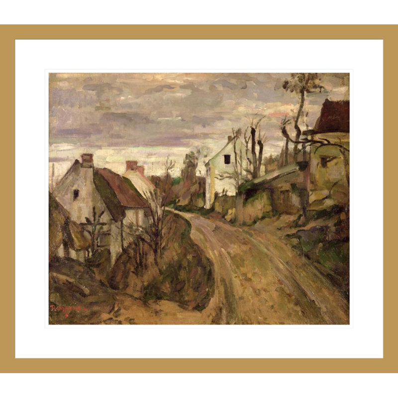 «The Village Road Auvers» par Paul Cézanne, impression giclée encadrée, H 23,5 po x l 26,83 po
