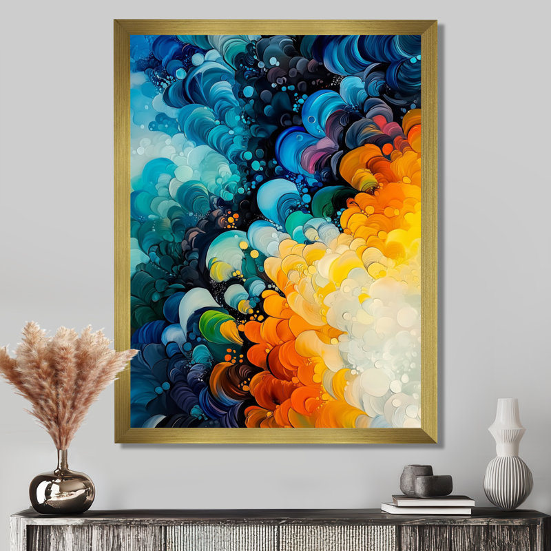Octava - Abstract Wall Art, H 20 po x l 12 po, Framed Print without Mat, Doré
