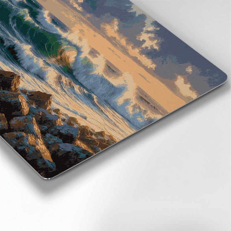 Art mural en métal Coastal Atlantic Shoreline, H 240 po x l 360 po x P 0,05 po