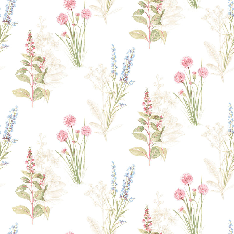 Garretson 10m x 52.8cm Satin Wallpaper Roll, Pink/Blue