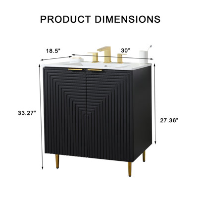 Ensemble de meuble-lavabo autoportant 30 po Modern Blue  