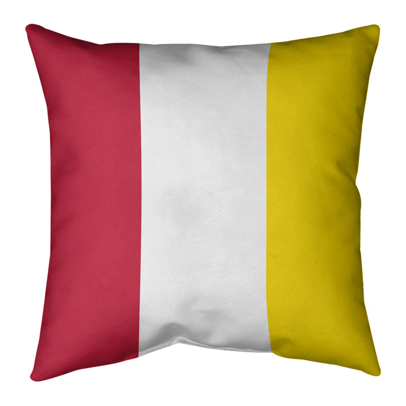 Housse de coussin St Louis, 14 po x 14 po, Rouge / Blanc / Jaune, Housse de coussin seulement - sans coussin