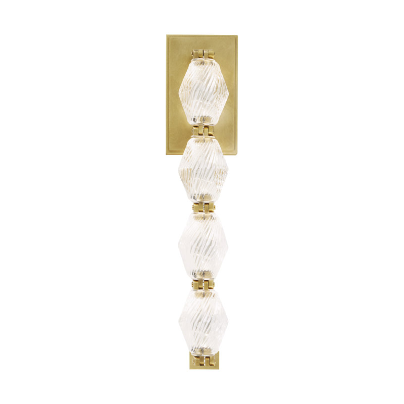 Collier LED Armed Sconce, Natural Brass, 28"