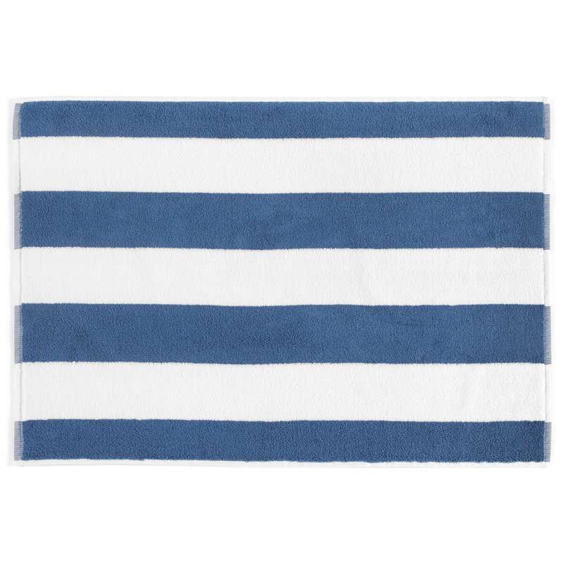 Serviette de bain 100% coton Paola, Blanc / bleu