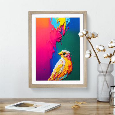 Painted Bird No.3 Abstract 1 Piece Single Picture Frame Wall Art