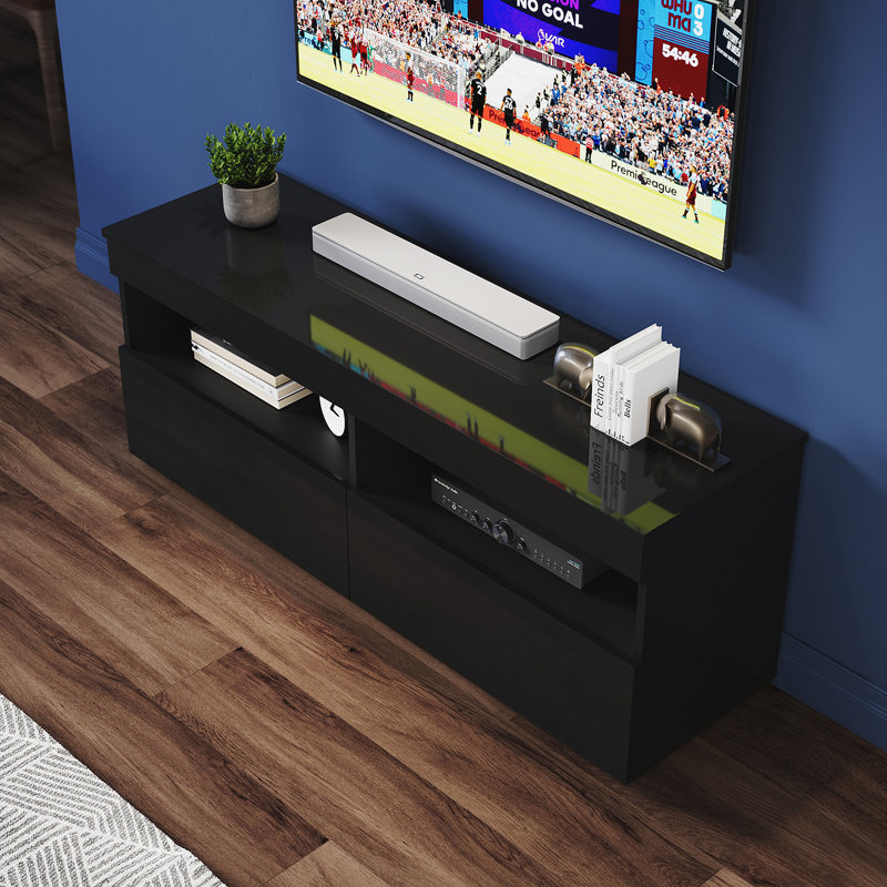 Norielle Unfinished TV Stand for TVs up to 50", Black