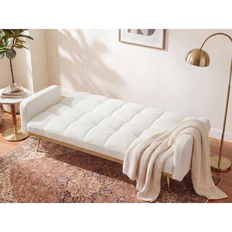 Canapé-lit convertible de 69 po avec futon, Beige