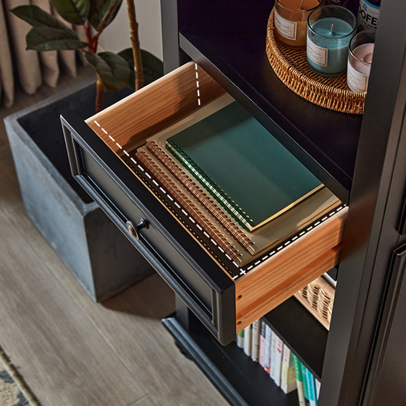 Modern American minimalist style bookcase, Black
