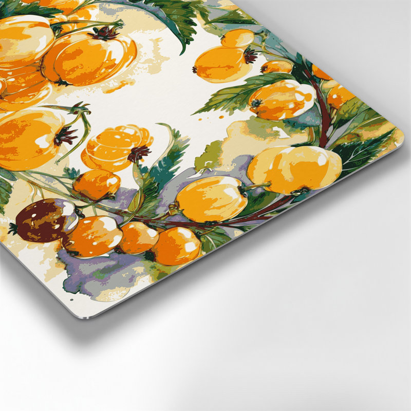 Fruit Cloudberry Brown Metal Wall Art, 11" H x 14" W