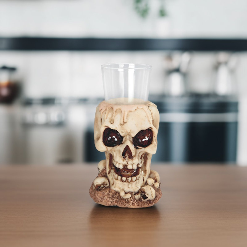 Tasse de squelette en verre 5 po