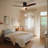 52" Solid Wood Ceiling Fan with Light, Remote+Wall Control, Low Profile Flush Mount, High Airflow Low Noise Reversible DC Motor, 6-Speed 3CCT Dimmable ﻿-1297924508-1297924507