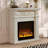 White Solid Wood Freestanding Fireplace