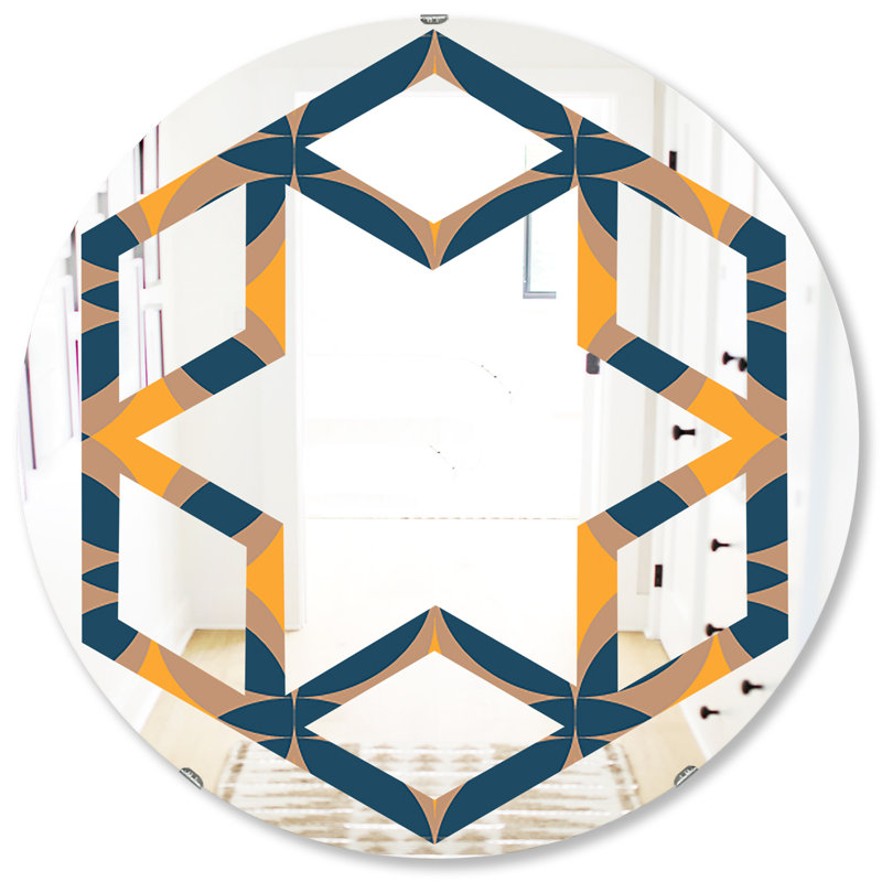 Miroir mural Hexagon Star Abstract Design III, H 31,5 po x l po