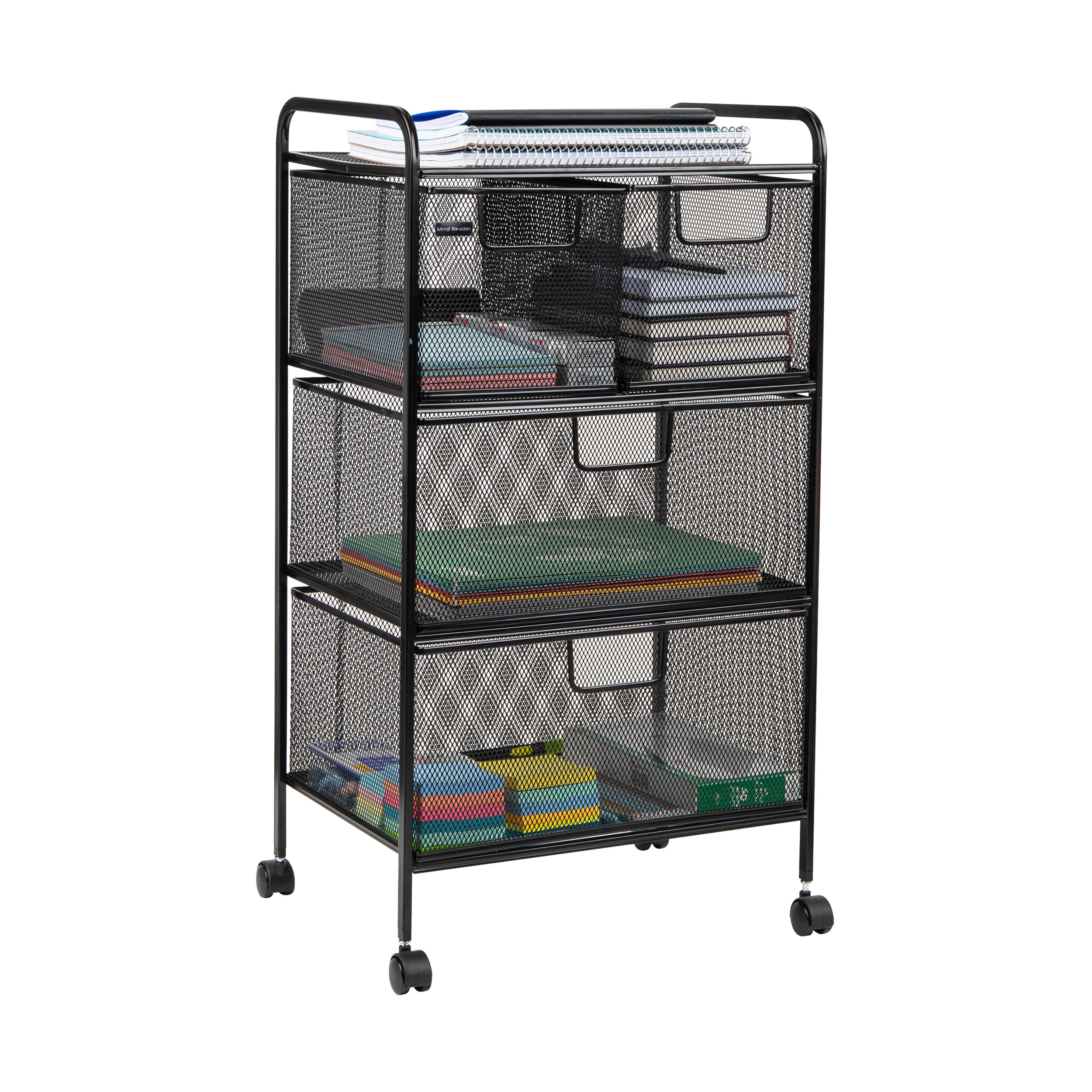 Mind Reader 3-Tier Stackable Rolling Storage Bins Set