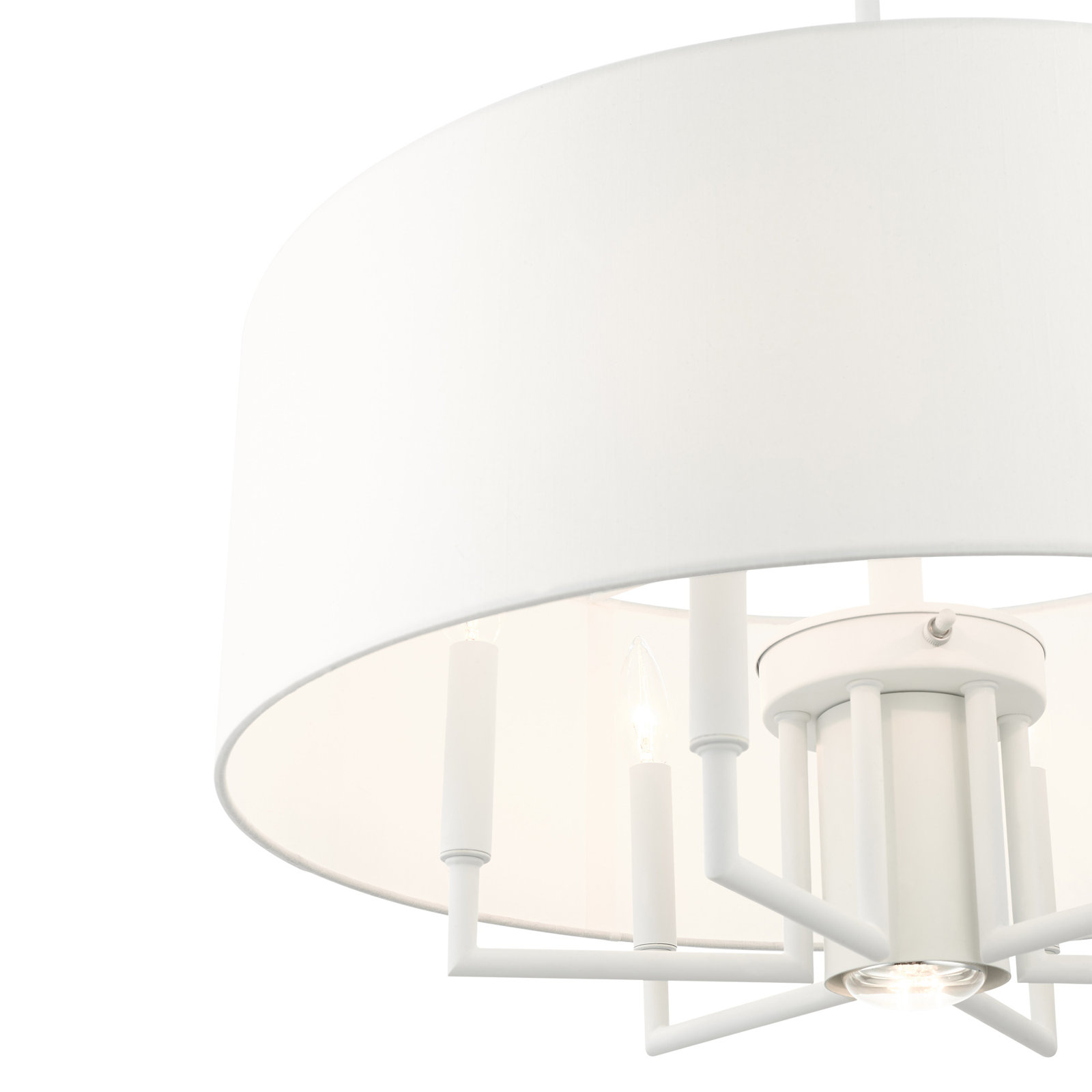 Moonlighter 7 - Light Dimmable Drum Chandelier, White