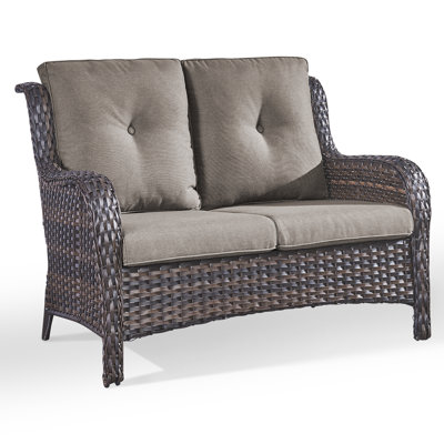 Wendye Stylish Patio Loveseat 2 Seat Sofa With Water-Resistant Olefin Cushions by Winston Porter