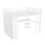 Structure de lit mezzanine avec garde-robe intégrée, lit mezzanine en métal avec bureau et tablettes de rangement-25290304-25290305