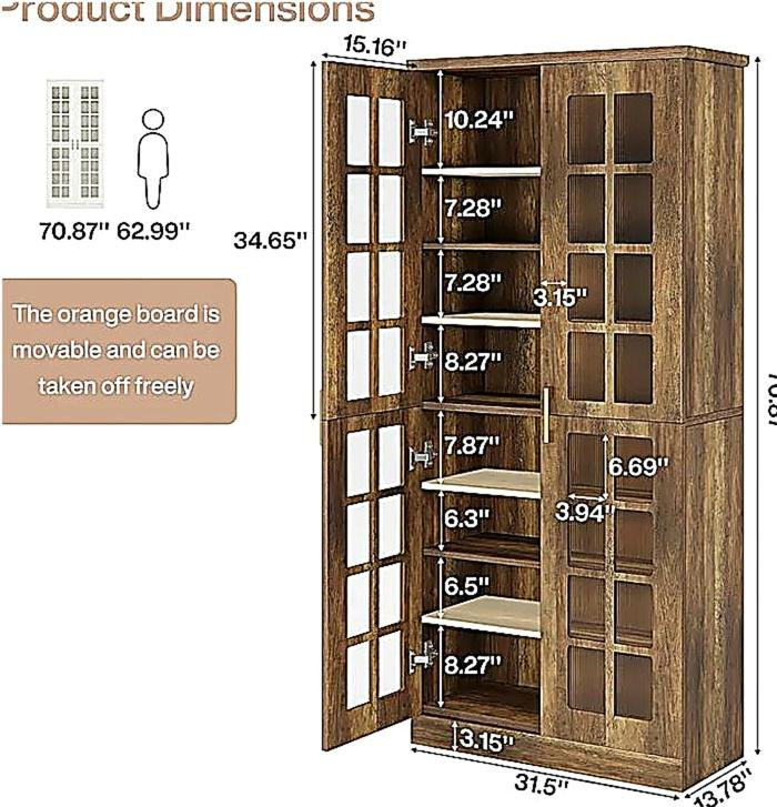Tall Storage Cabinet, Spacious Kitchen Pantry, Kitchen Cupboard