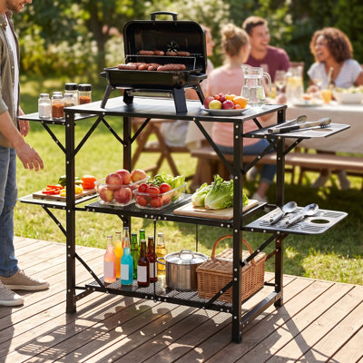 Steel Outdoor Camping Table , 49.6 " W 18.1 " D