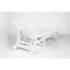 Chaise de jardin surdimensionnée, blanche, à 5 niveaux et assise élargie blanche, avec roulettes 5 positions