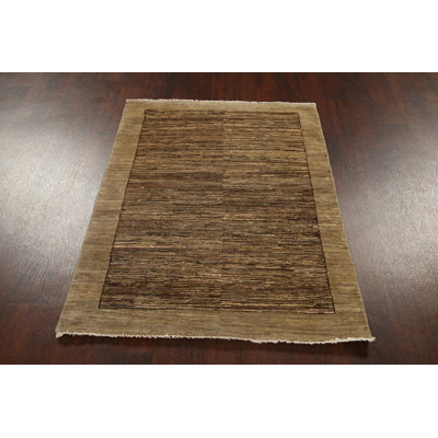 One-of-a-Kind 3'4" X 4'10" New Age Wool Area Rug in Brown