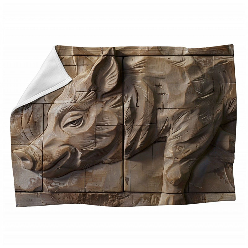 Machine Printed Throw Blanket, 50" x 60"