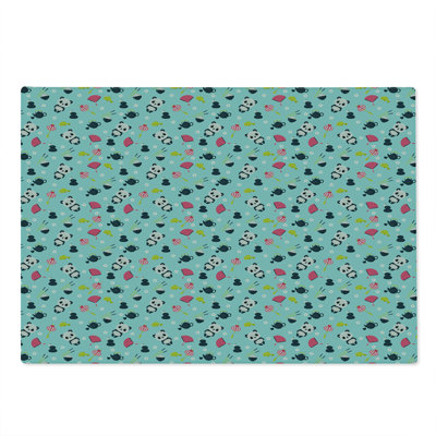 Ambesonne East Cutting Board Large Size Japanese Culture Motifs Multicolor