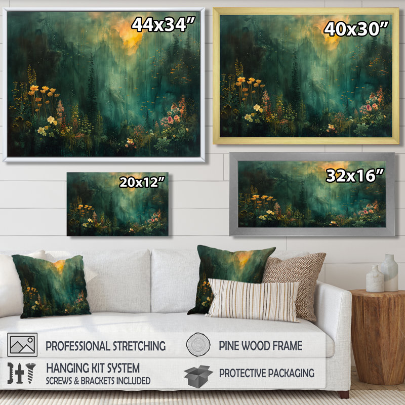 Forêt verte «Enchantment Forest», impressions encadrées, H 12 po x l 20 po, Toile tendue, Sans cadre
