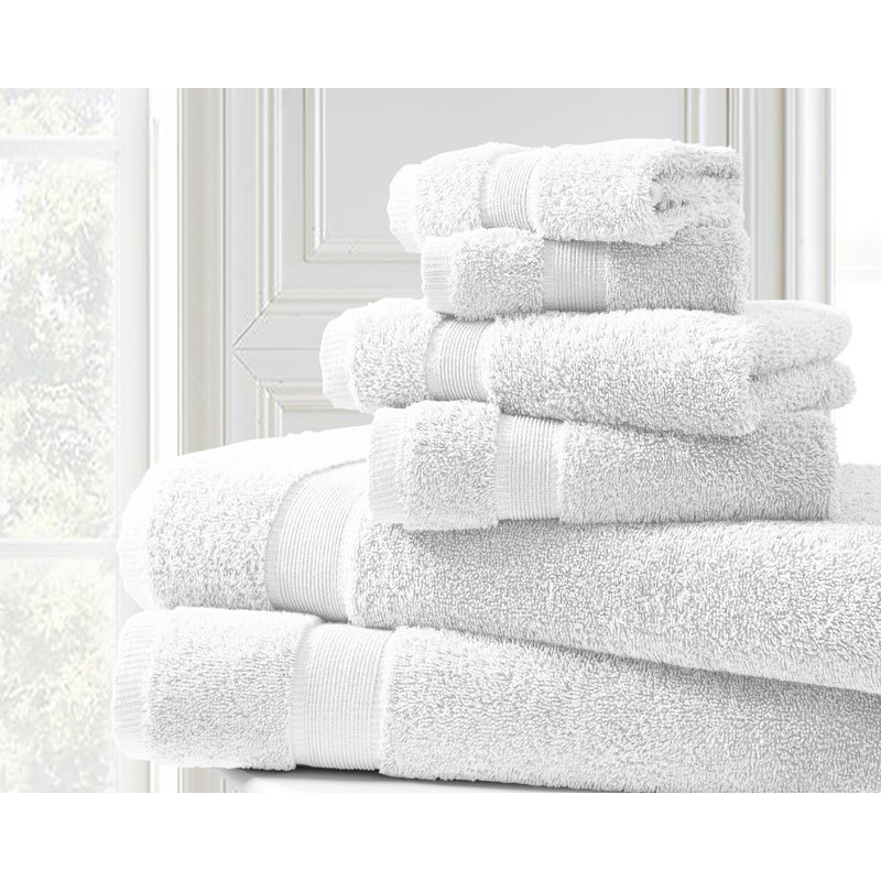 Ensemble de serviettes 6 pièces Ayela, Blanc