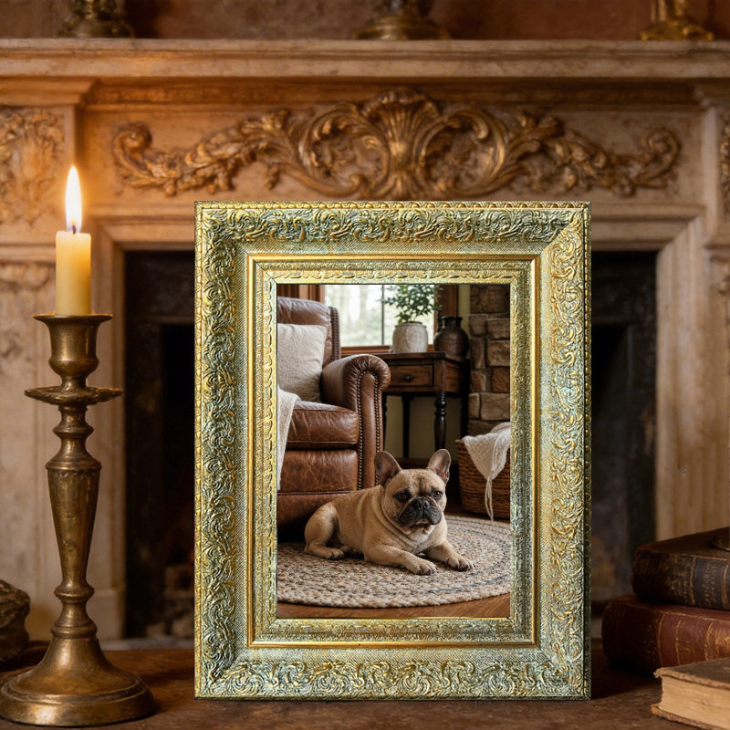 Cadre photo confortable avec profil décoratif 8 pi x 10 po 1PC or antique