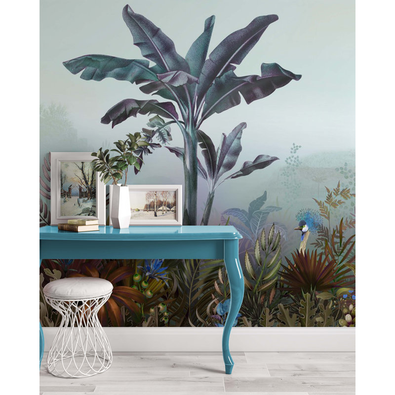Papier peint exotique, papier peint tropical, L 37,92 po x l 57 po