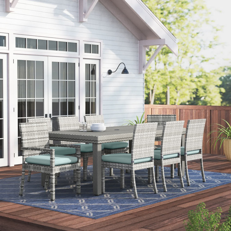Fionnula Rectangular 8 - Person 83" Long Dining Set with Cushions