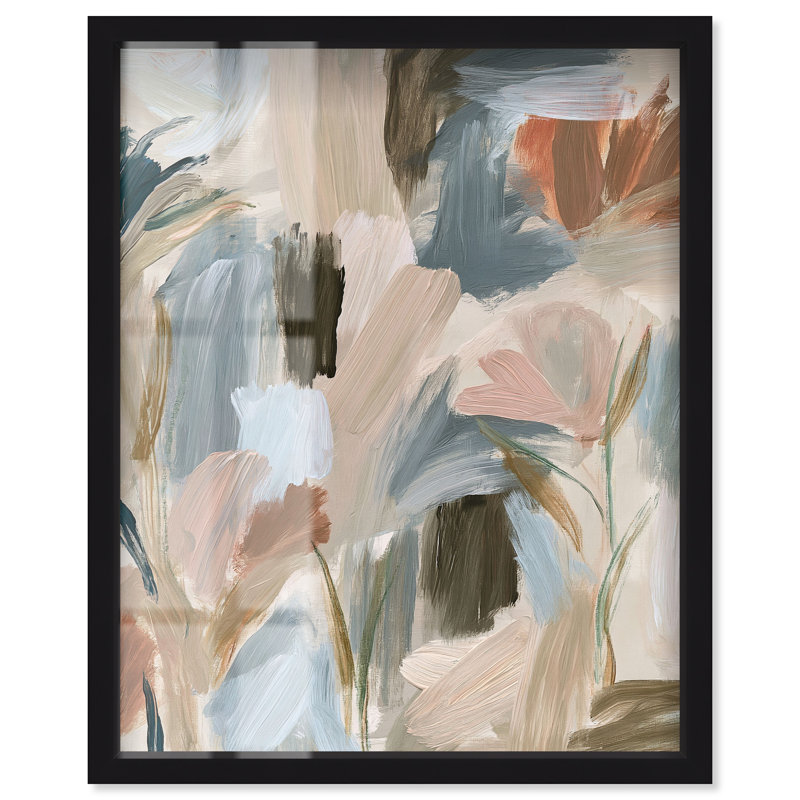 Décoration de salon texturée Hush II, H 46 po x l 37 po, Cadre noir