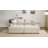 Corduroy Upholstered Sectional Sofa with Wood Table Top, 74" Modular Cloud Couch Lounge with Armrests & Throw Pillows For Living Room, Beige-1403869164