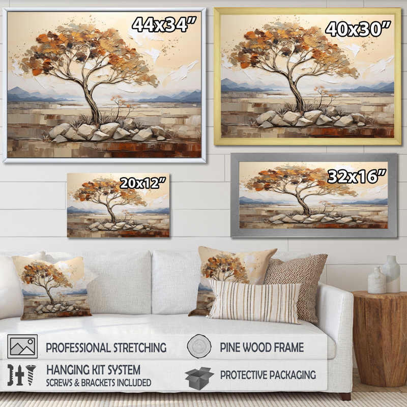 Arbre africain, esprit de la nature 2 - Art mural africain, Toile tendue, H 24 po x l 32 po x P 1 po