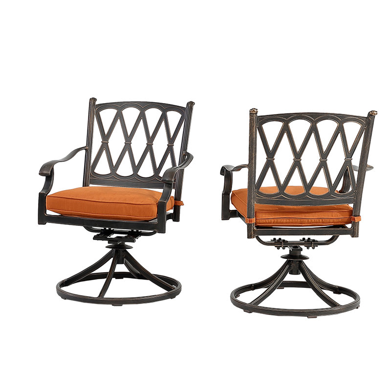 Chaise de patio pivotante avec coussins Banski, Orange