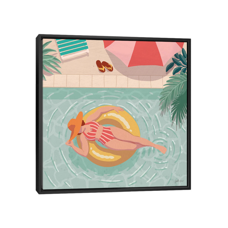Beach Babes II, Cadre noir, H 12 po x l 12 po x P 1,5 po