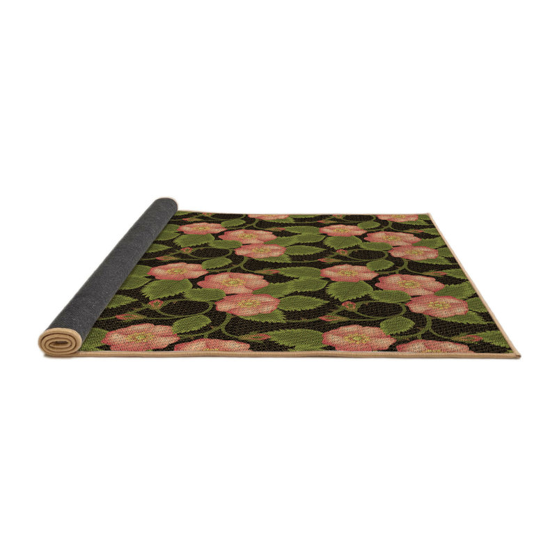 Tapis vert / rose Sayachith, Rond 8 pi