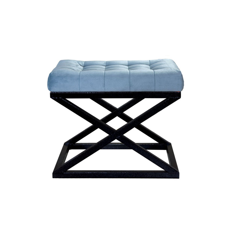 Pouf élégant avec structure en métal, 19,7 po x 16,5 po x 15,7 po | Tissu 100% polyester Babyface | Parfait pour le salon, la chambre à coucher ou le bureau | Solution d'assise durable et confortable pour un décor moderne