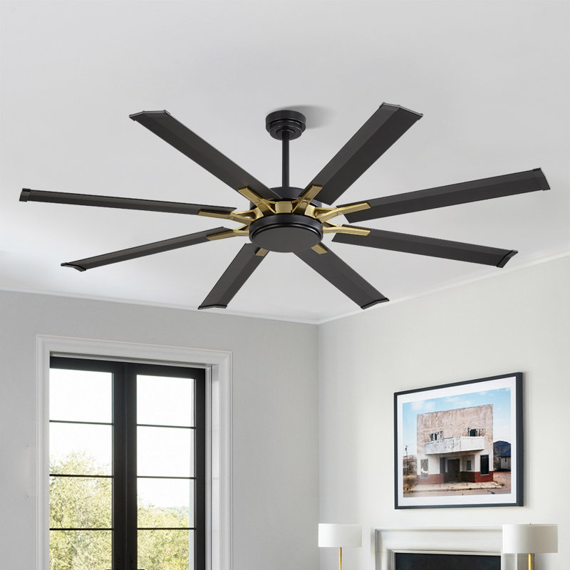 Ventilateur de plafond intérieur sans lumière, moteur réversible, Noir, noir, noir, noir, 72", Noir, noir, noir, noir