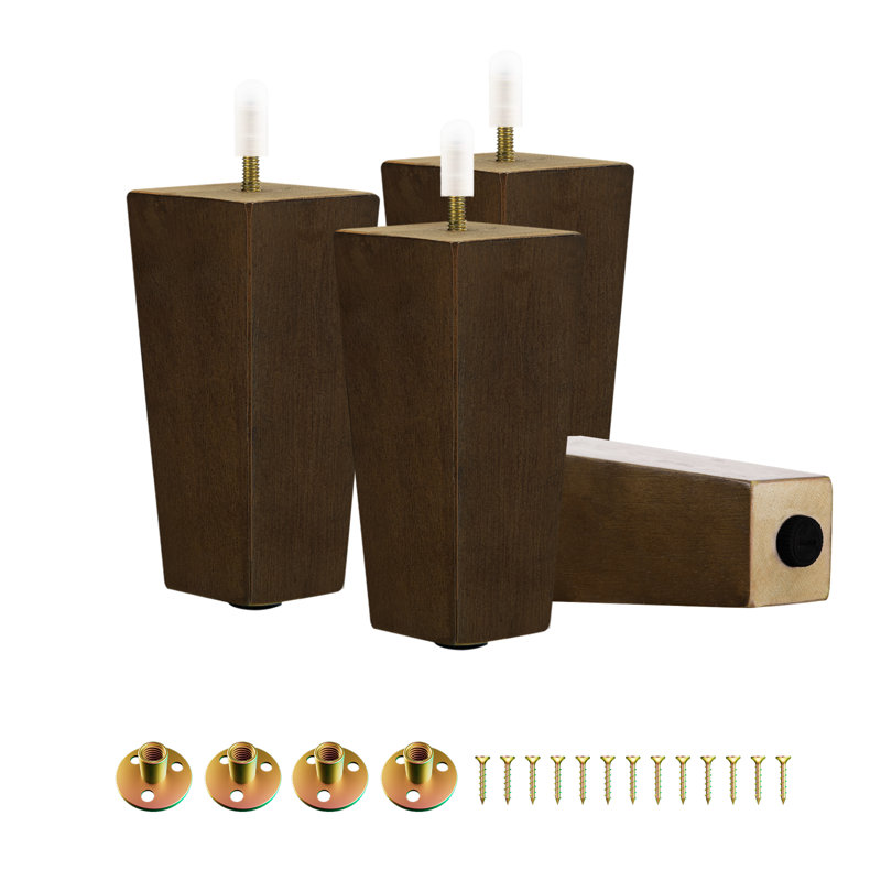 Abbye Wood Table Leg, 6" H x 3" W x 3" D