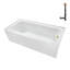 Baignoire en alcôve droite en acrylique blanc brillant avec drain extérieur Streamline 60 po x 30 po Streamline-101699406