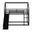 Twin Over Twin Bunk Bed With Safety Guardrail, Metal Bunk Bed Frame With Slide And Ladder-116970128