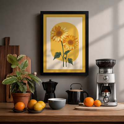 Sunflowers Botanical - Framed Print