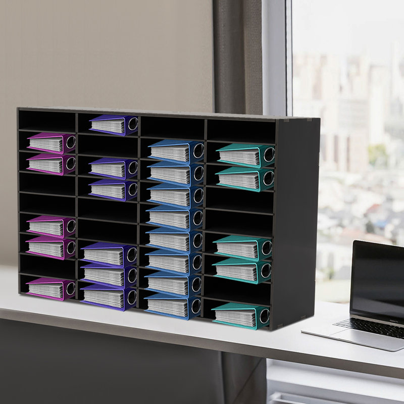 Zahkai 36-Grid Desktop File Holder, Black