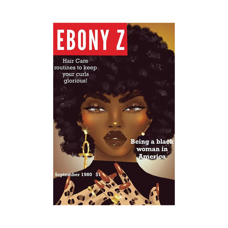 Ebony Z - Print on Canvas, Wrapped Canvas, 66.04 cm H x 45.72 cm W x 1.91 cm D