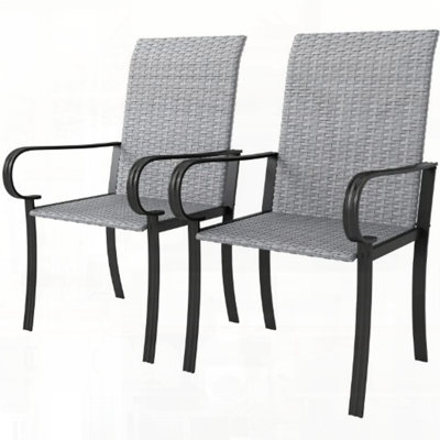 Ensemble de chaises de salle à manger à dossier haut avec accoudoirs pour une utilisation saisonnière durable
