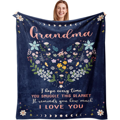 Couverture pour grand-mère 50 po x 60 po, meilleures idées-cadeaux de grand-mère, cadeau de grand-mère pour grand-mère, cadeaux d'anniversaire de grand-mère de Grandson / Granddaughter